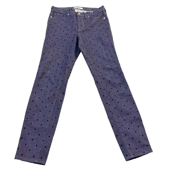 Madewell 9" High Rise Skinny Polka Dot Patterned Denim Jeans Size 28 - Picture 2 of 10